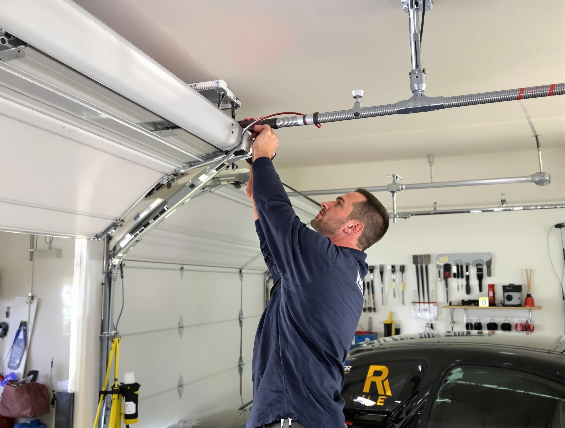 Arlington Garage Door Repair technician performing garage door cable repair in Arlington
