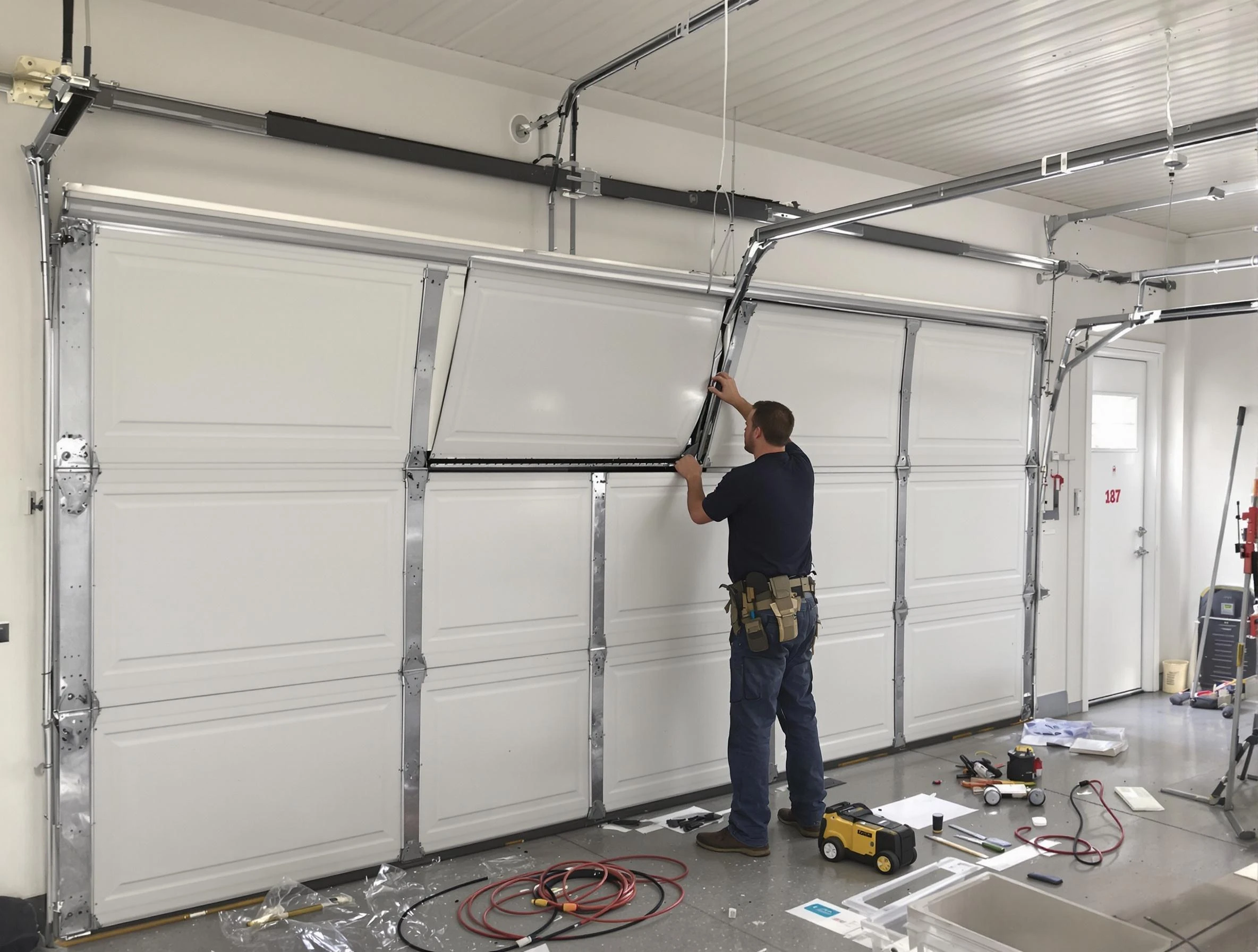 Garage Door Section Replacement in Arlington