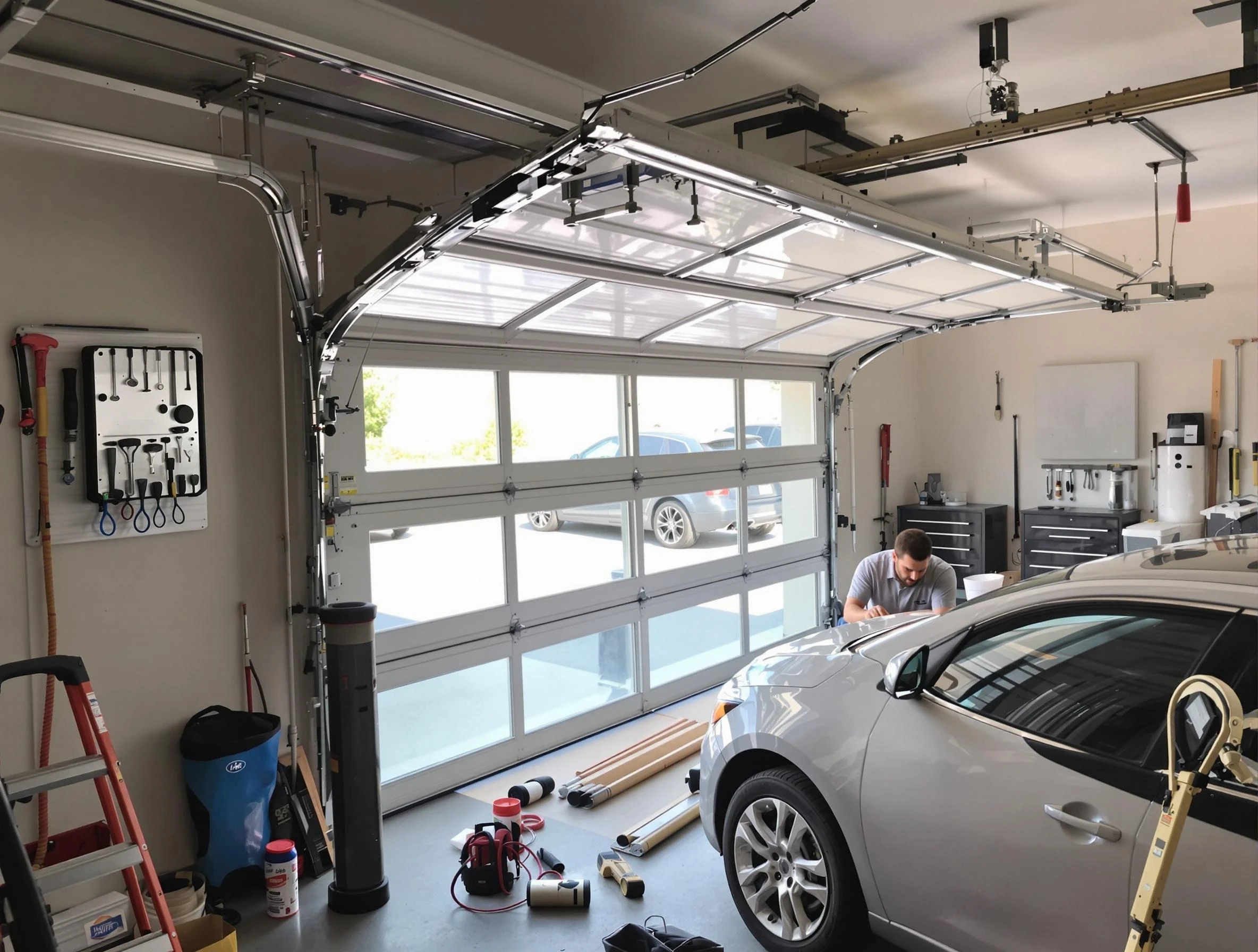 Garage door noise reduction service by Arlington Garage Door Repair in Arlington